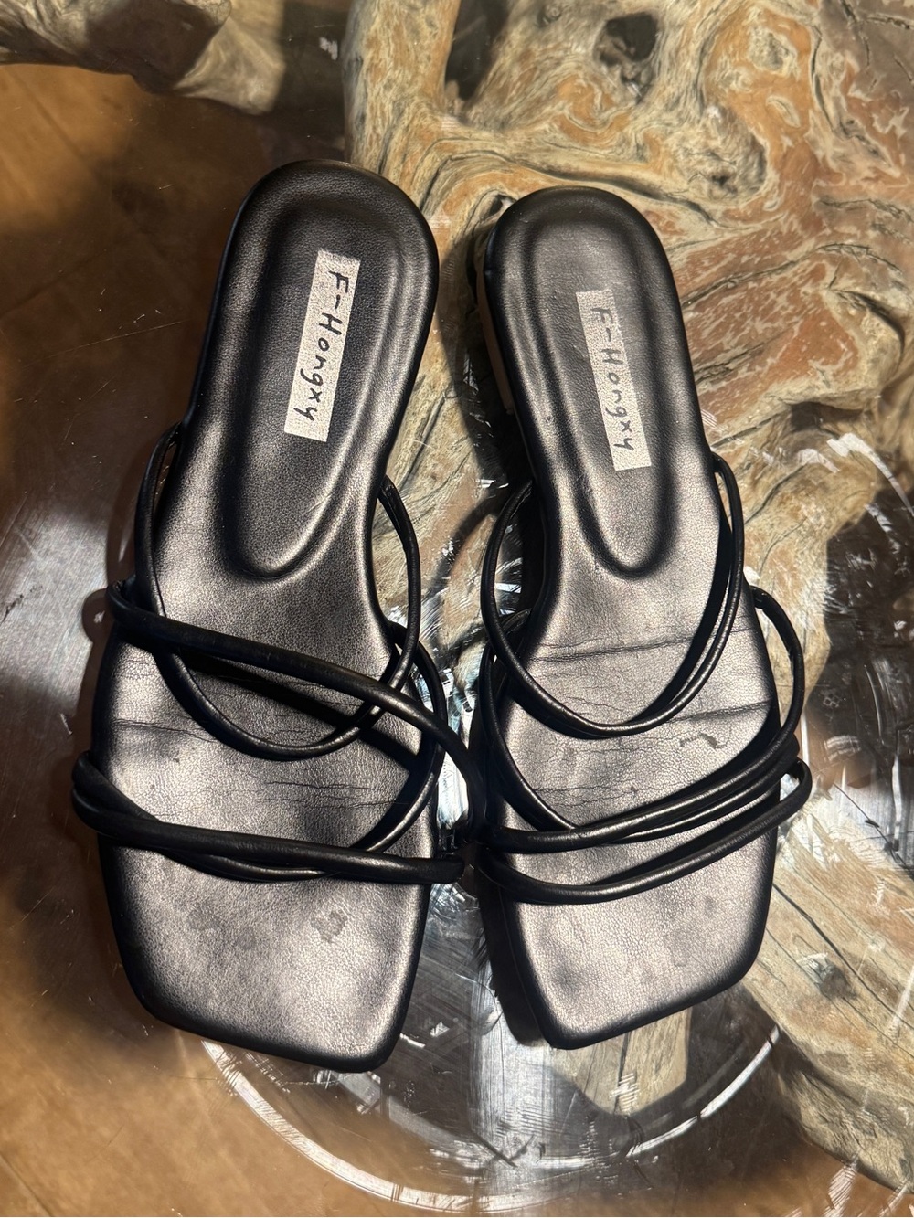 Strappy Square Toe Sandals